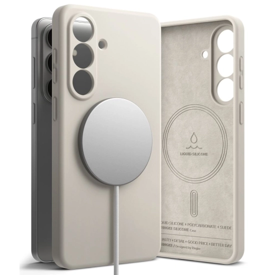 Etui Ringke Silicone Magnetic MagSafe do Samsung Galaxy S26+ Plus Stone