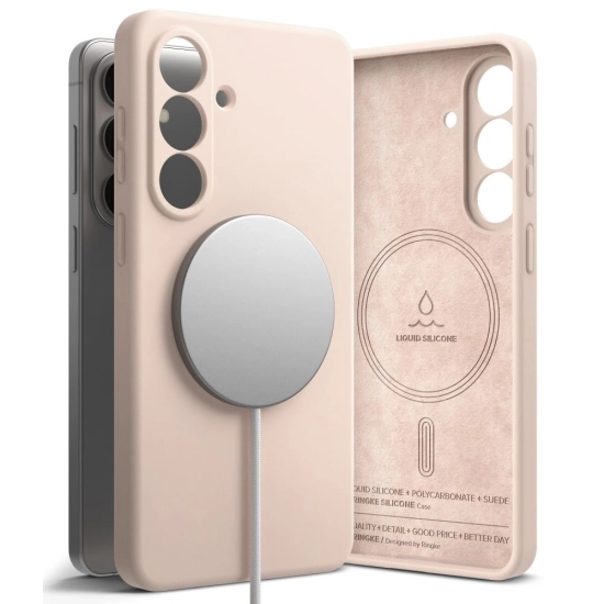 Etui Ringke Silicone Magnetic MagSafe do Samsung Galaxy S26+ Plus Pink Sand