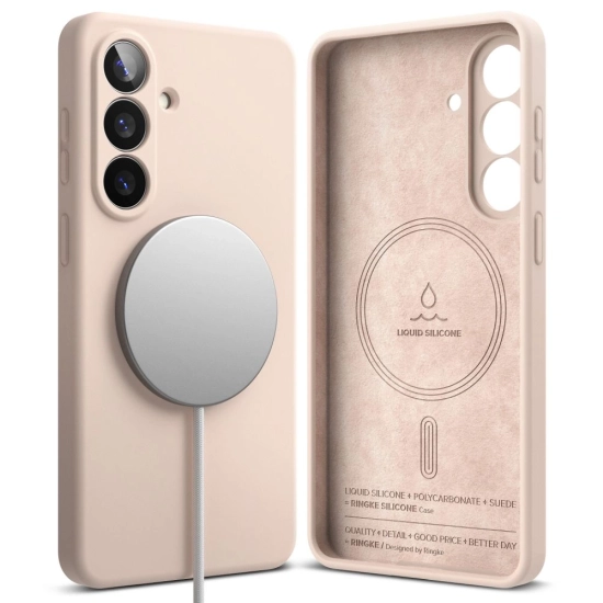 Etui Ringke Silicone Magnetic MagSafe do Samsung Galaxy S26+ Plus Pink Sand