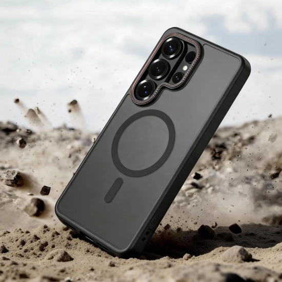 Etui Tech-Protect MagCam MagSafe do Samsung Galaxy S26 Ultra Matte Black/red