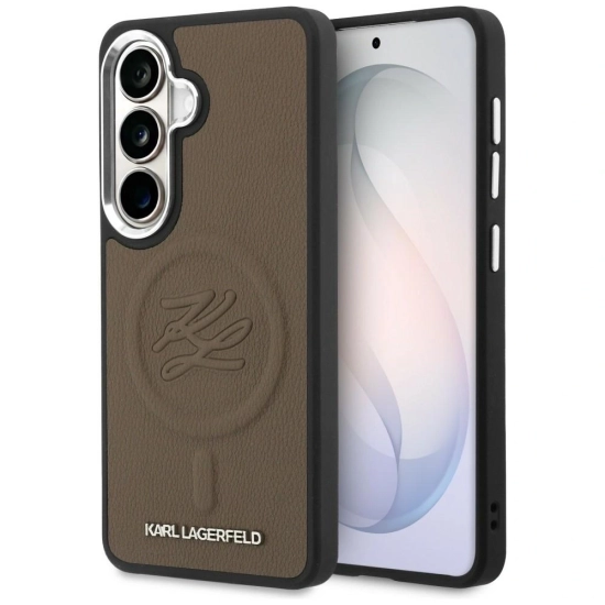 Etui Karl Lagerfeld Embossed Ring Initials MagSafe do Samsung Galaxy S26+ Plus brązowy