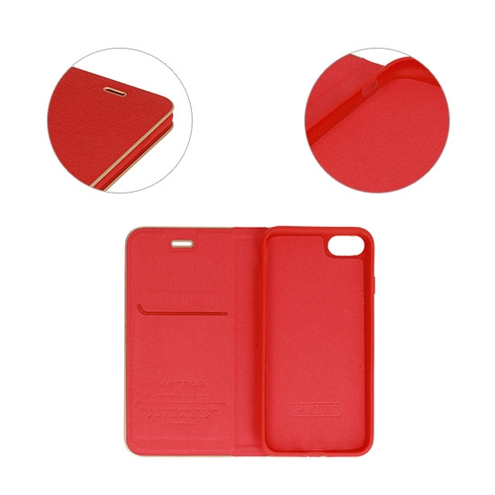 Kabura Vennus Book z ramką do Samsung Galaxy S21 Plus czerwona