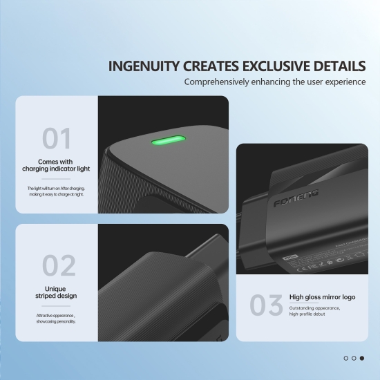 Foneng Ładowarka sieciowa EU63 - 2xUSB - 12W z kablem USB na Typ C czarna