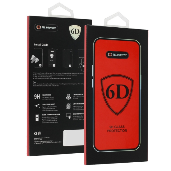 Hartowane szkło Tel Protect Full Glue 6D do IPHONE 7 PLUS/8 PLUS CZARNE