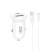 XO ładowarka samochodowa CC69 PD 30W QC 1x USB 1x USB-C biała + kabel USB - USB-C