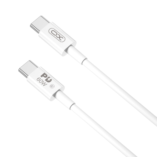 XO kabel NB-Q190B PD USB-C - USB-C 2,0m 60W biały
