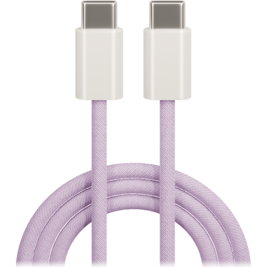 Maxlife kabel MXUC-06 USB-C - USB-C 1,0 m 20W fioletowy nylonowy