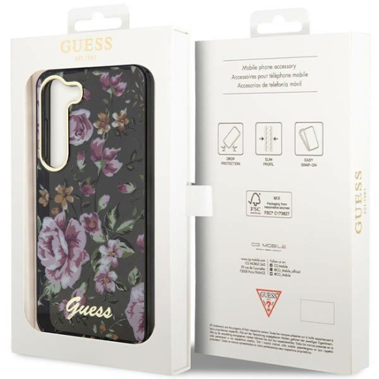Guess nakładka do Samsung Galaxy S23 Plus GUHCS23MHCFWSK czarna HC IML Flower