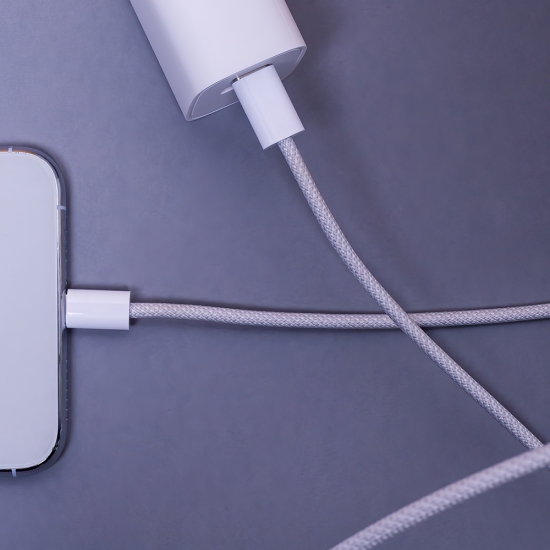 Maxlife kabel MXUC-06 USB-C - Lightning 1,0 m 20W szary nylonowy