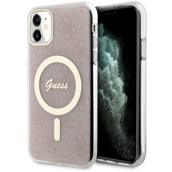 Guess nakładka do iPhone 11 GUHMN61H4STP różowa hardcase Magsafe IML 4G