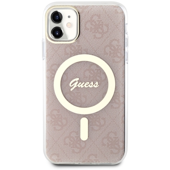 Guess nakładka do iPhone 11 GUHMN61H4STP różowa hardcase Magsafe IML 4G