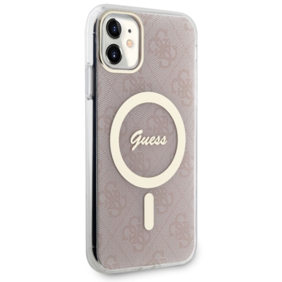Guess nakładka do iPhone 11 GUHMN61H4STP różowa hardcase Magsafe IML 4G