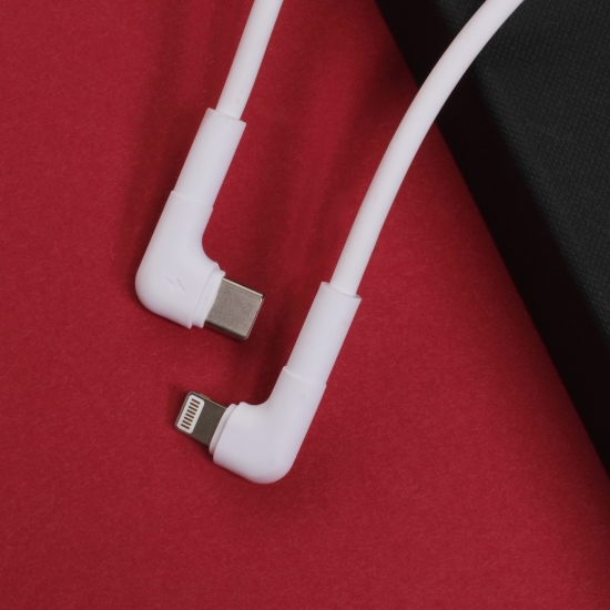 Maxlife kabel kątowy MXUC-09 USB-C - Lightning 1,0 m 27W biały