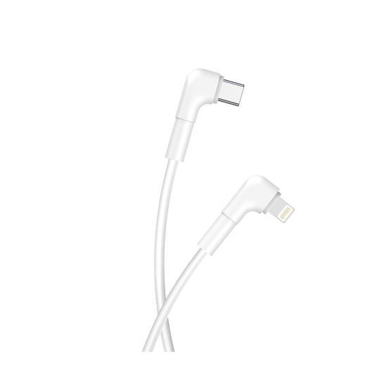 Maxlife kabel kątowy MXUC-09 USB-C - Lightning 1,0 m 27W biały