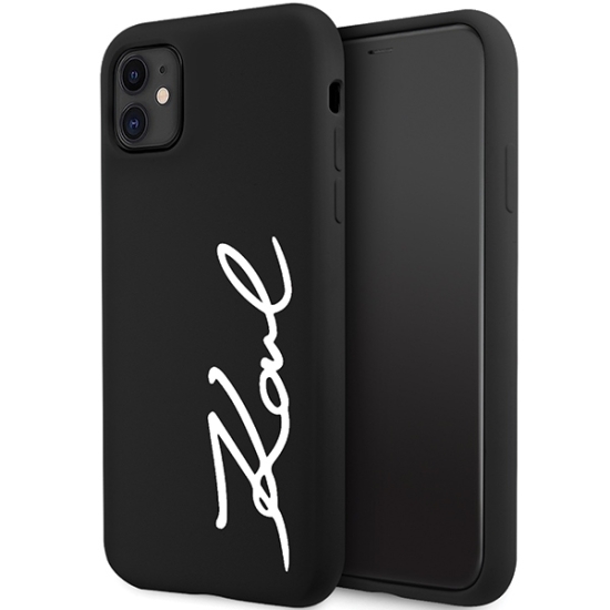 Karl Lagerfeld nakładka do iPhone 11 / XR KLHCN61SKSVGK czarna hardcase Silicone Signature