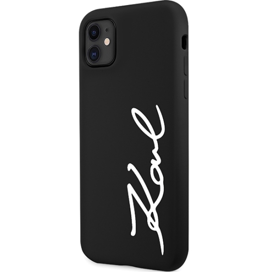 Karl Lagerfeld nakładka do iPhone 11 / XR KLHCN61SKSVGK czarna hardcase Silicone Signature