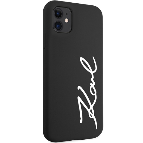 Karl Lagerfeld nakładka do iPhone 11 / XR KLHCN61SKSVGK czarna hardcase Silicone Signature