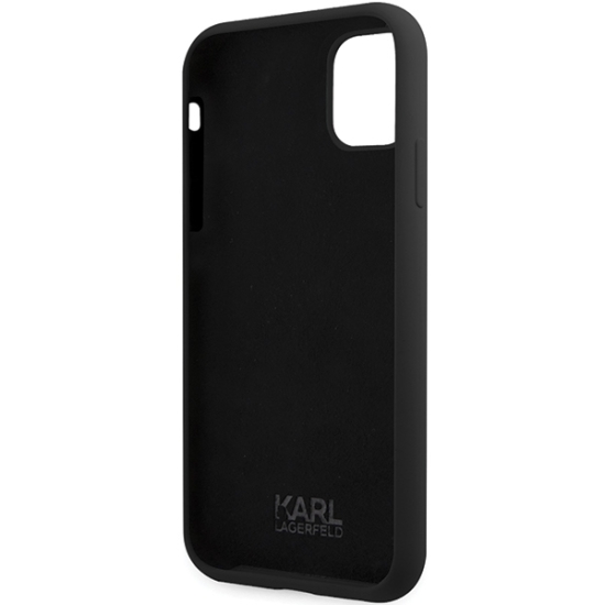 Karl Lagerfeld nakładka do iPhone 11 / XR KLHCN61SKSVGK czarna hardcase Silicone Signature