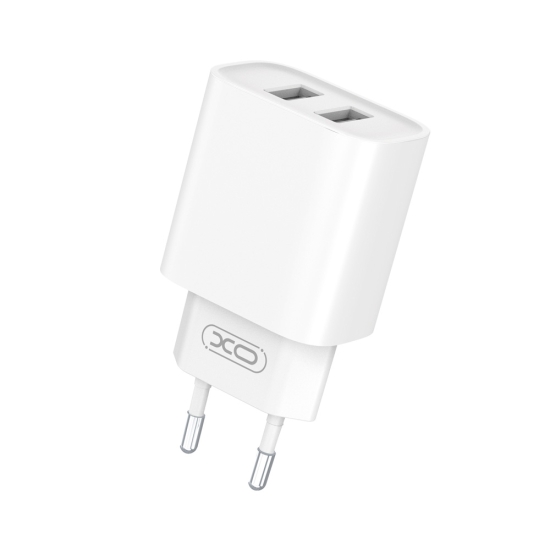 XO ładowarka sieciowa CE02C 2x USB 2,1A biała + kabel USB-C