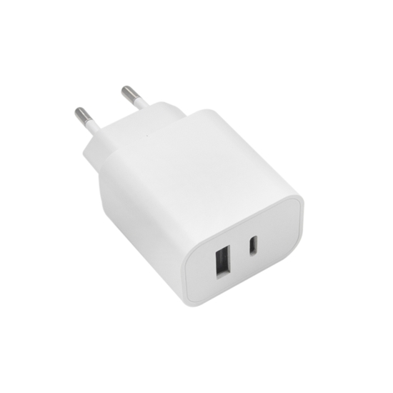 Maxlife ładowarka sieciowa PD QC MXTC-06 1x USB-C 1x USB 30W biała