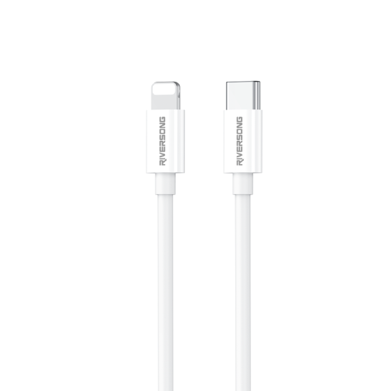 Riversong kabel Lotus 08 USB-C - Lightning 1,0m 3A jasny szary CL76