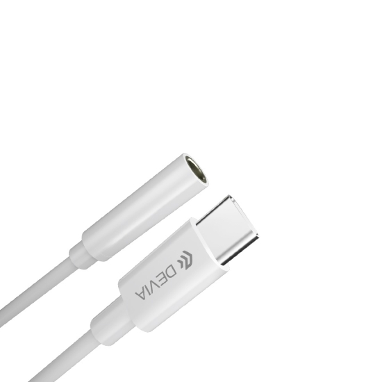 Devia adapter przejściówka EC608 USB-C - jack 3,5mm biały