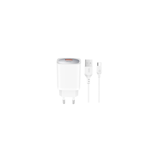 XO ładowarka sieciowa CE19 QC 18W 1x USB biała + kabel USB-C