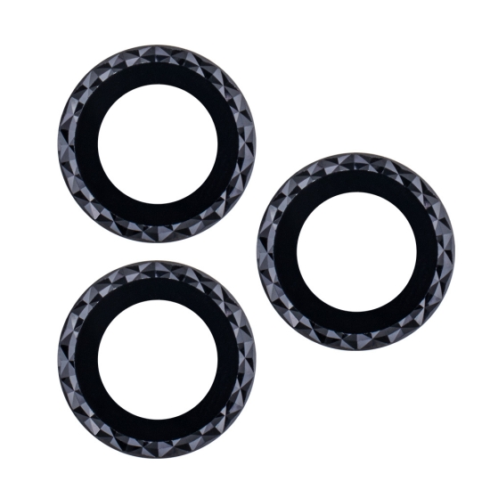 Zestaw szkieł na aparat do iPhone 11 Pro black rhombus (3 sztuki)