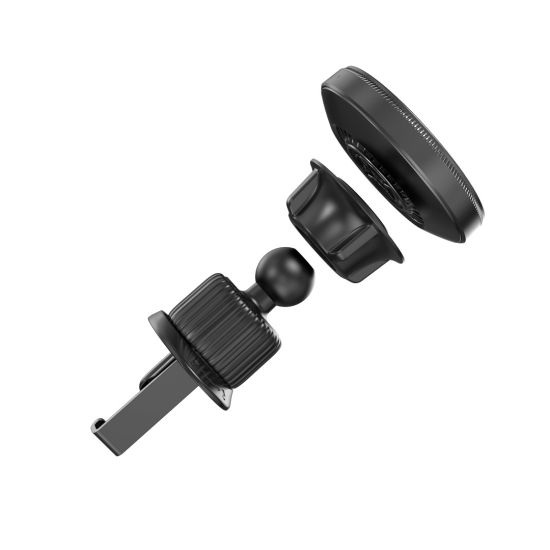 XO uchwyt samochodowy CX025 magnetyczny z ładowaniem bezprzewodowym indukcyjnym 15W czarny do kratki