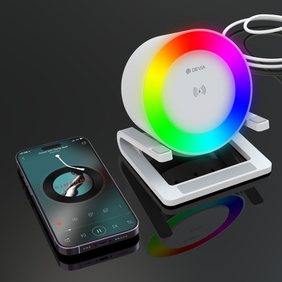 Devia głośnik Bluetooth I-M3 z wbudowaną ładowarką indukcyjną 15W i lampką