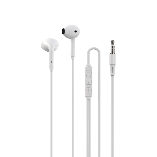 Devia słuchawki przewodowe Kintone A3 jack 3,5mm douszne białe