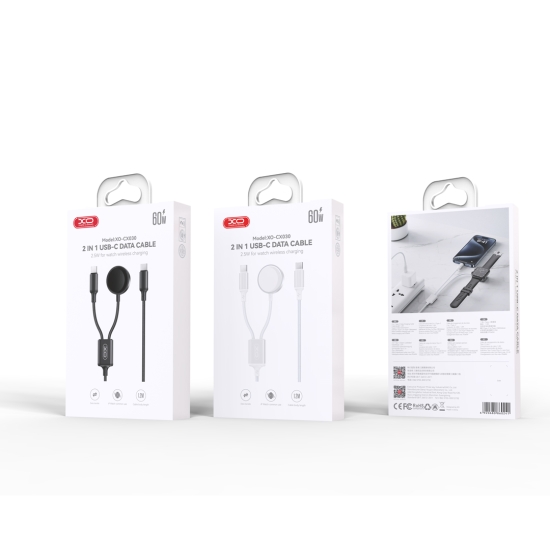 XO ładowarka bezprzewodowa indukcyjna CX030 czarna do Apple Watch z kablem USB-C -USB-C