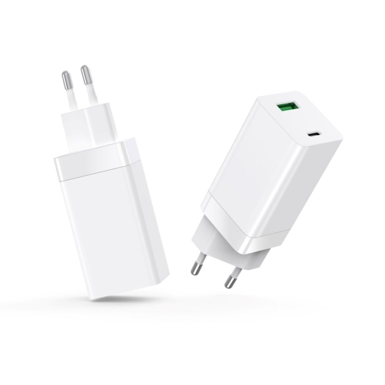 Setty ładowarka sieciowa GAN PD+QC USB + USB-C 65W LSI-02 biała JO