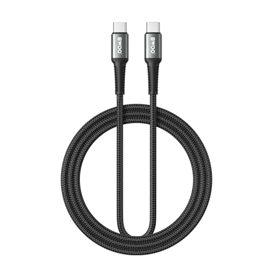 BWOO kabel Pleciony USB-C - USB-C 2m 60W, czarny