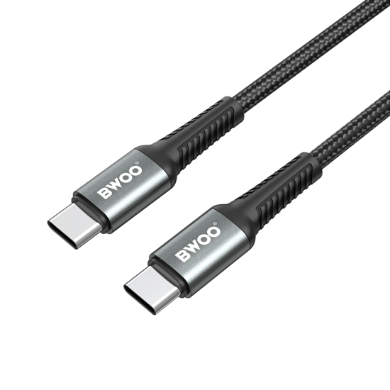 BWOO kabel Pleciony USB-C - USB-C 2m 60W, czarny