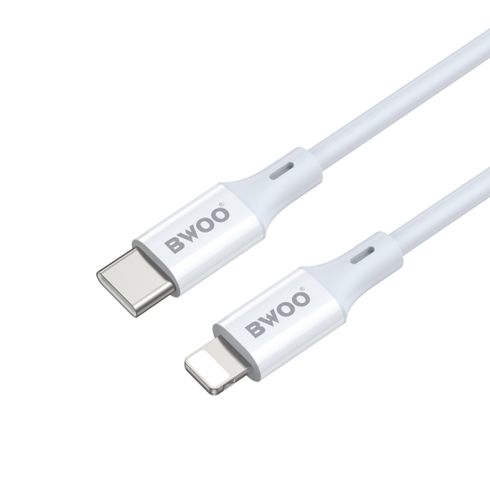BWOO kabel USB-C - Lightning 2m 27W ABS + TPE biały