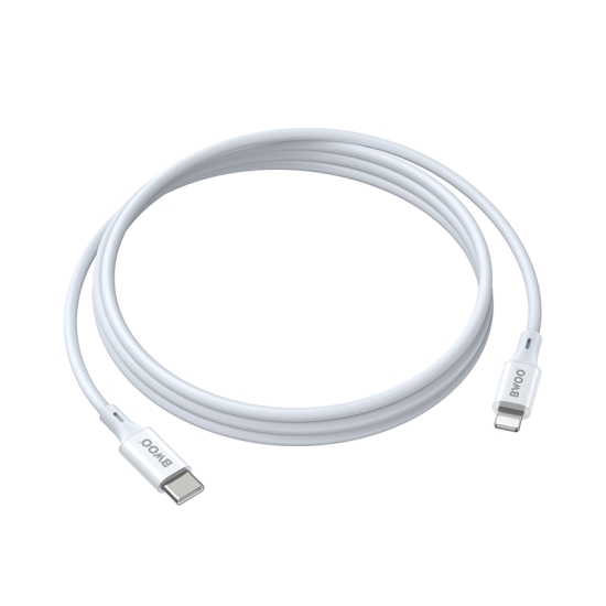 BWOO kabel USB-C - Lightning 2m 27W ABS + TPE biały