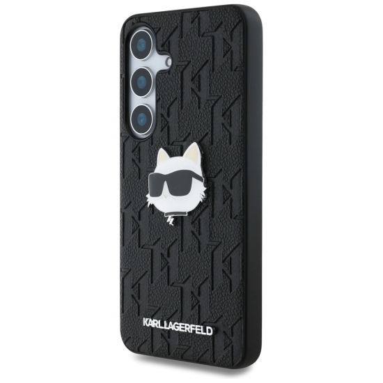 Karl Lagerfeld nakładka HC PU Monogram Choupette Head Pin do Samsung Galaxy S25 Plus czarna
