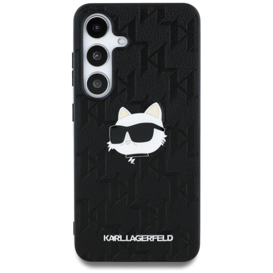 Karl Lagerfeld nakładka HC PU Monogram Choupette Head Pin do Samsung Galaxy S25 Plus czarna