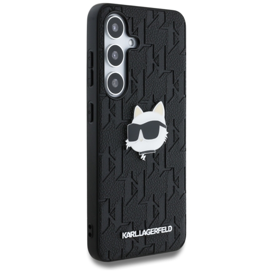 Karl Lagerfeld nakładka HC PU Monogram Choupette Head Pin do Samsung Galaxy S25 Plus czarna