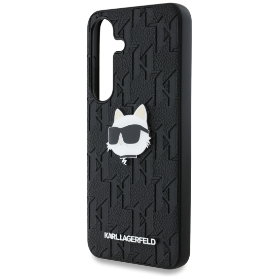 Karl Lagerfeld nakładka HC PU Monogram Choupette Head Pin do Samsung Galaxy S25 Plus czarna