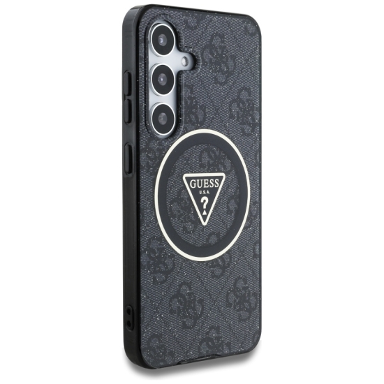 Guess nakładka HC Magnetic IML Metal Glitter 4G Circle Triangle do Samsung Galaxy S25 czarna