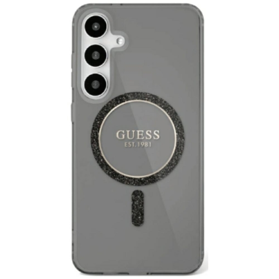 Guess nakładka HC Magnetic IML Glitter Circle do Samsung Galaxy S25 czarna