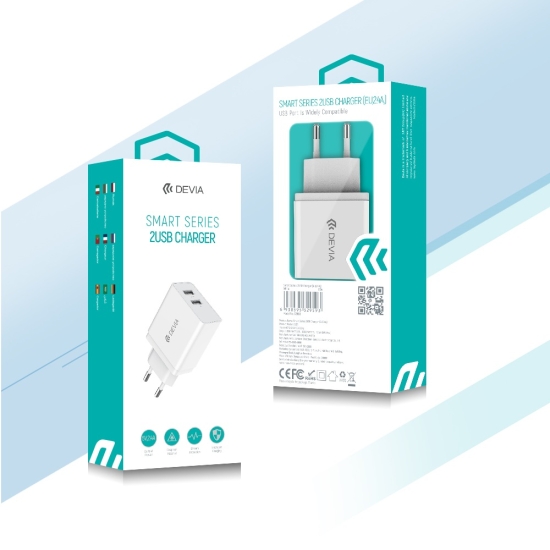 Devia ładowarka sieciowa Smart 2x USB 2,4A biała