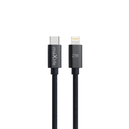 Maxlife kabel MXUC-12 USB-C - Lightning 2,0 m 27W czarny