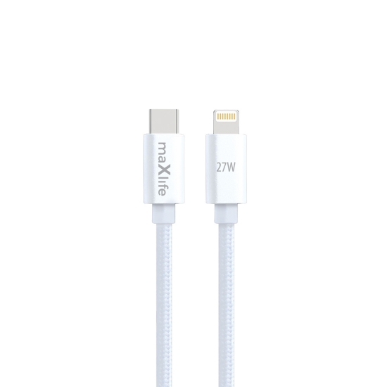 Maxlife kabel MXUC-12 USB-C - Lightning 1,0 m 27W biały