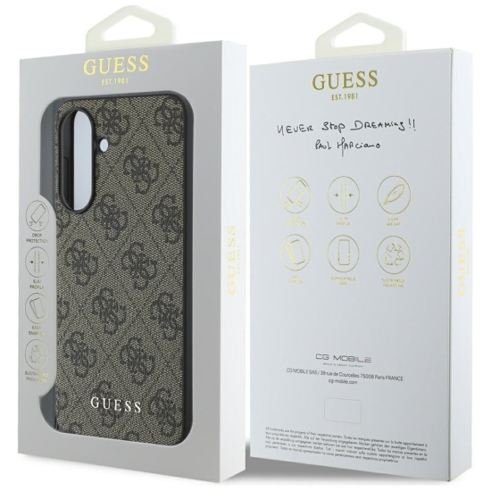 Guess Nakładka HC PU 4G Charm do Samsung Galaxy A56 Brązowa