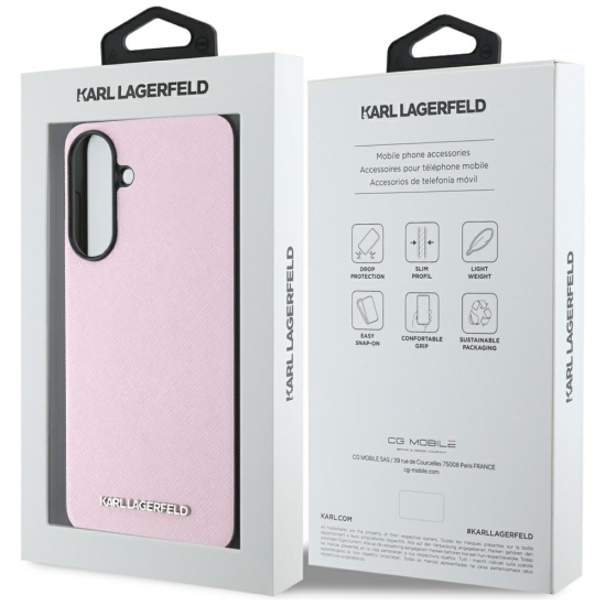 Karl Lagerfeld Nakładka HC Saffiano Metal Logo do Samsung Galaxy A56 Różowa
