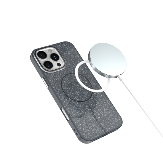 Nakładka Glitter Thin Mag do iPhone 16e czarna