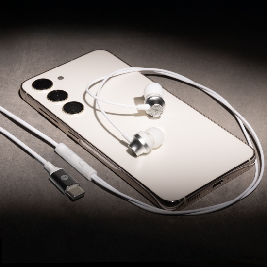 Forever słuchawki przewodowe EP-02 dokanałowe USB-C białe